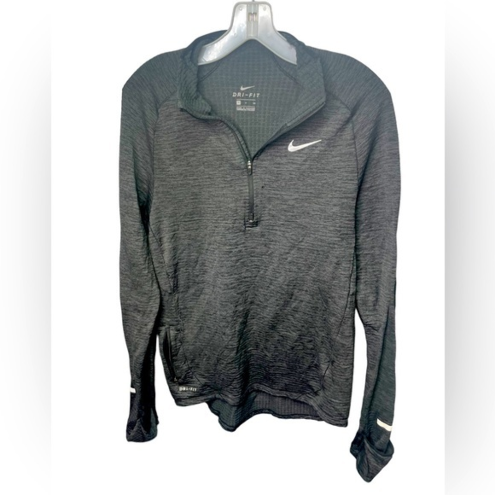 Women's‎ Nike DriFit Fleece-Lined Quarter Zip, Grey/ Black size Small